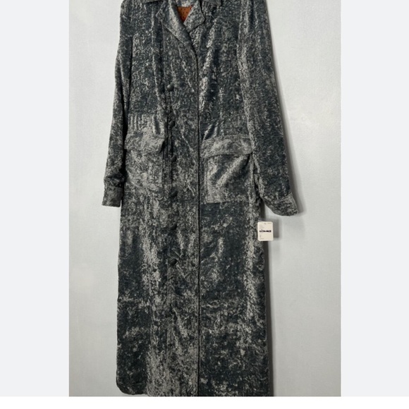 Free People Soho Crushed Velvet Duster Trench Jacket - Picture 3 of 11